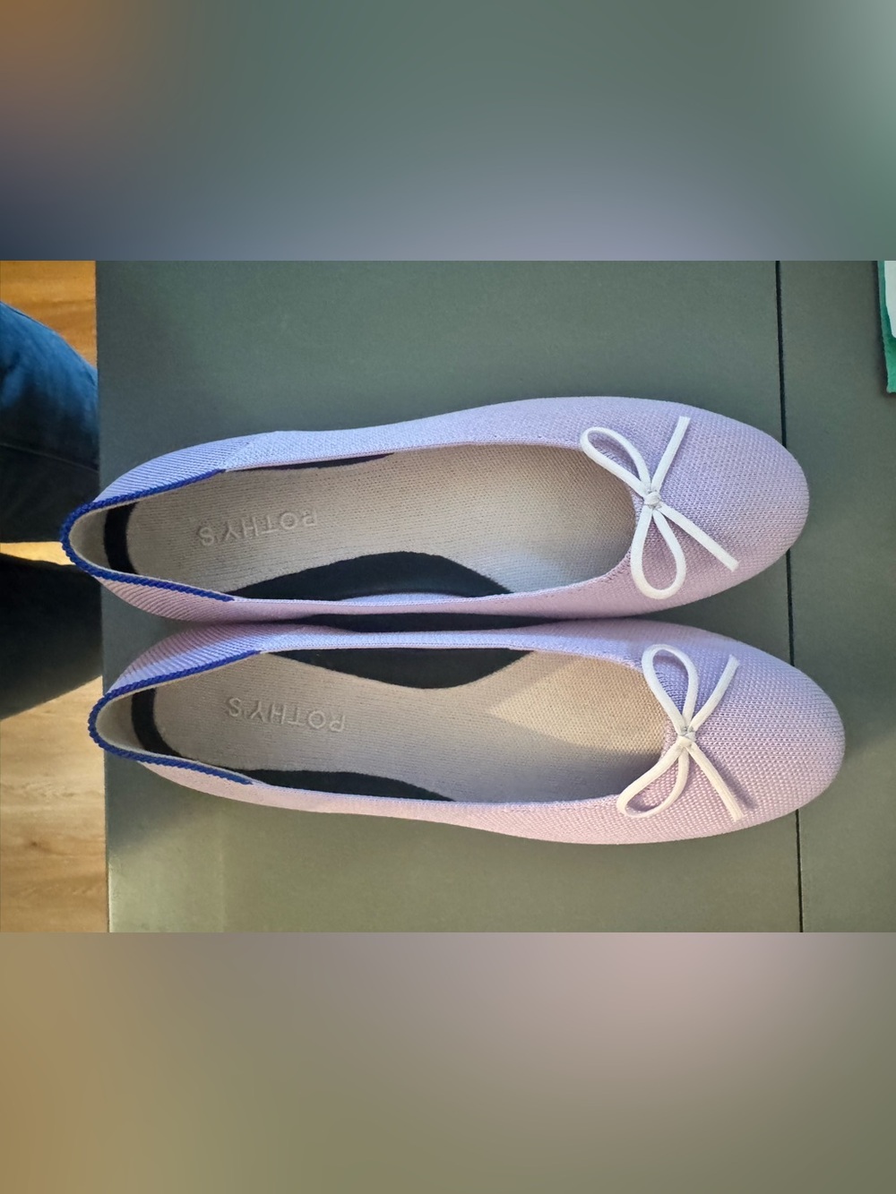 Rothy's Lavender Knit Ballet Flats with Bow
